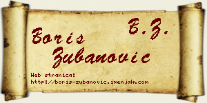 Boris Zubanović vizit kartica